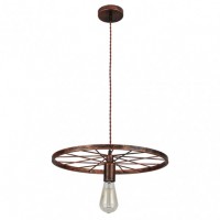 Distribuidor - Lâmpadas Diversas | Colgantes Rustica | COLGANTE MIRLO 1XE27 RUEDA MARRON OXIDO REGX41X41 CM Ref: 131891002